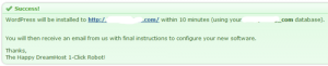 DreamHost WordPress Installed