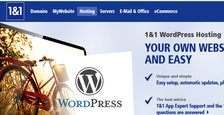 1&1 WordPress Hosting Plans