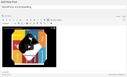 WordPress 4.0 Embedding Video