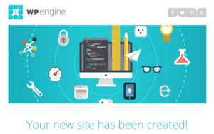 WP Engine Site Creation Notice