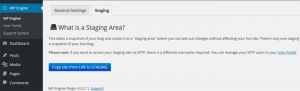 WP Engine Staging Area Creation