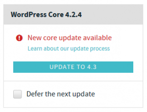 WP Engine WordPress Core Update
