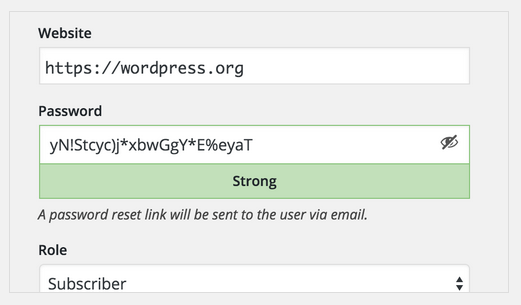 WordPress 4.3 Better Passwords