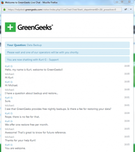 GreenGeeks Chat Support