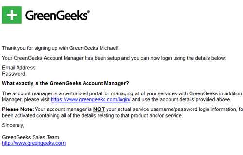 GreenGeeks Email Account Manager Login