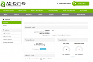 A2 Hosting New Interface