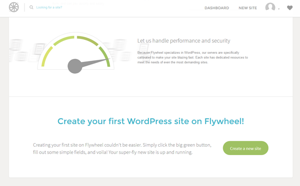 Flywheel Create a Site