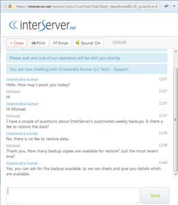 InterServer Live Chat Support