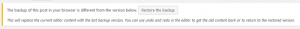 WordPress 4.6 Content Recovery Message