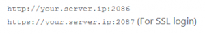 Bluehost VPS WHM URL