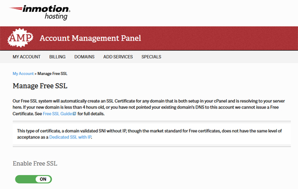 inmotion-managed-wordpress-free-ssl