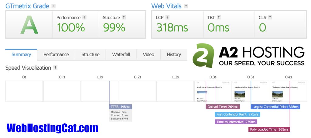 A2 Hosting Speed Test Results