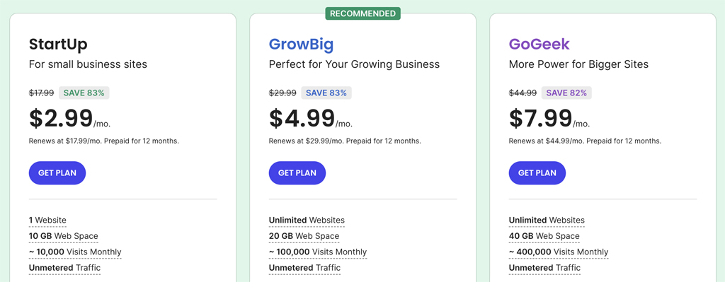 SiteGround Pricing and Plans