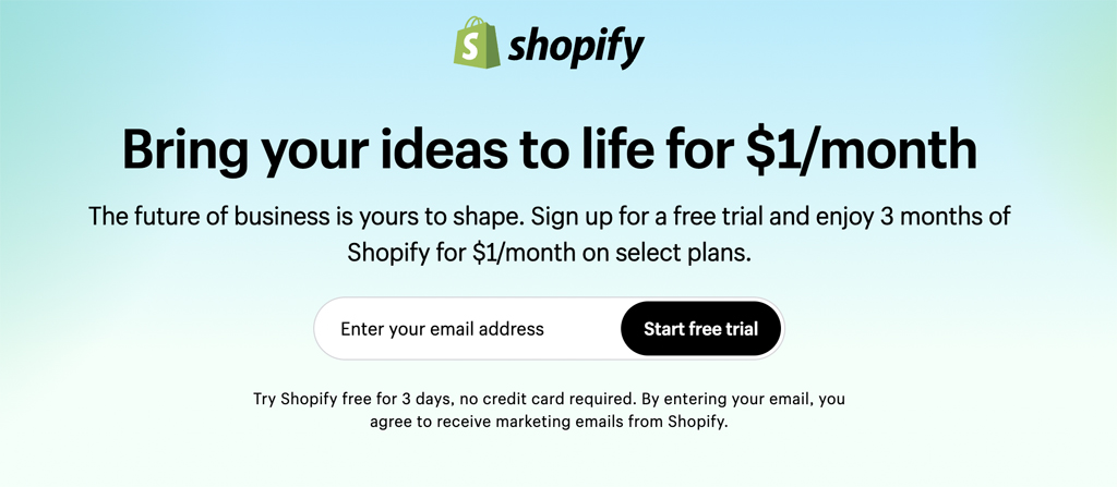 Shopify Signup