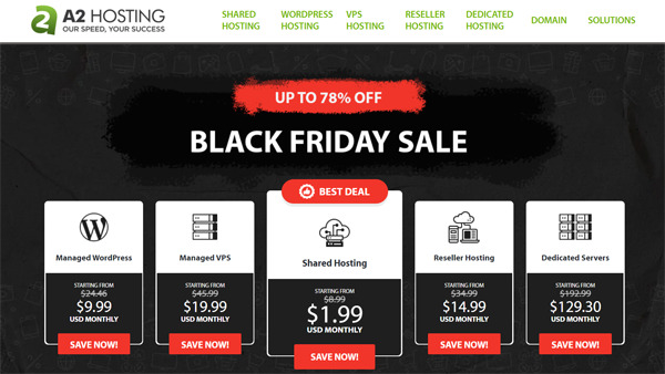 A2 Hosting Black Friday Sale