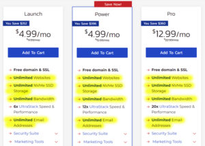 InMotion Hosting Unlimited Features