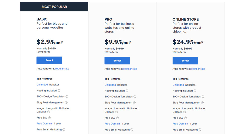 Bluehost Website Builder Pricing