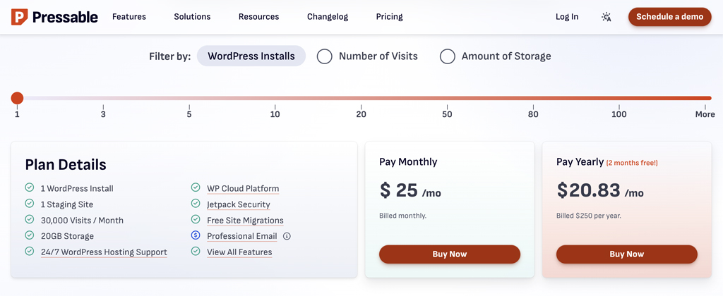 Pressable Pricing and Plans