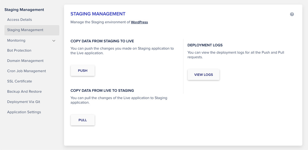 Cloudways Staging