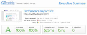WP Engine GTmetrix Speed Test