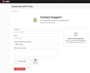 HOTH Customer Support