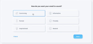 GetResponse AI Email Tone