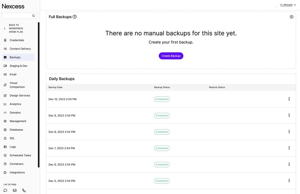 Nexcess Data Backup