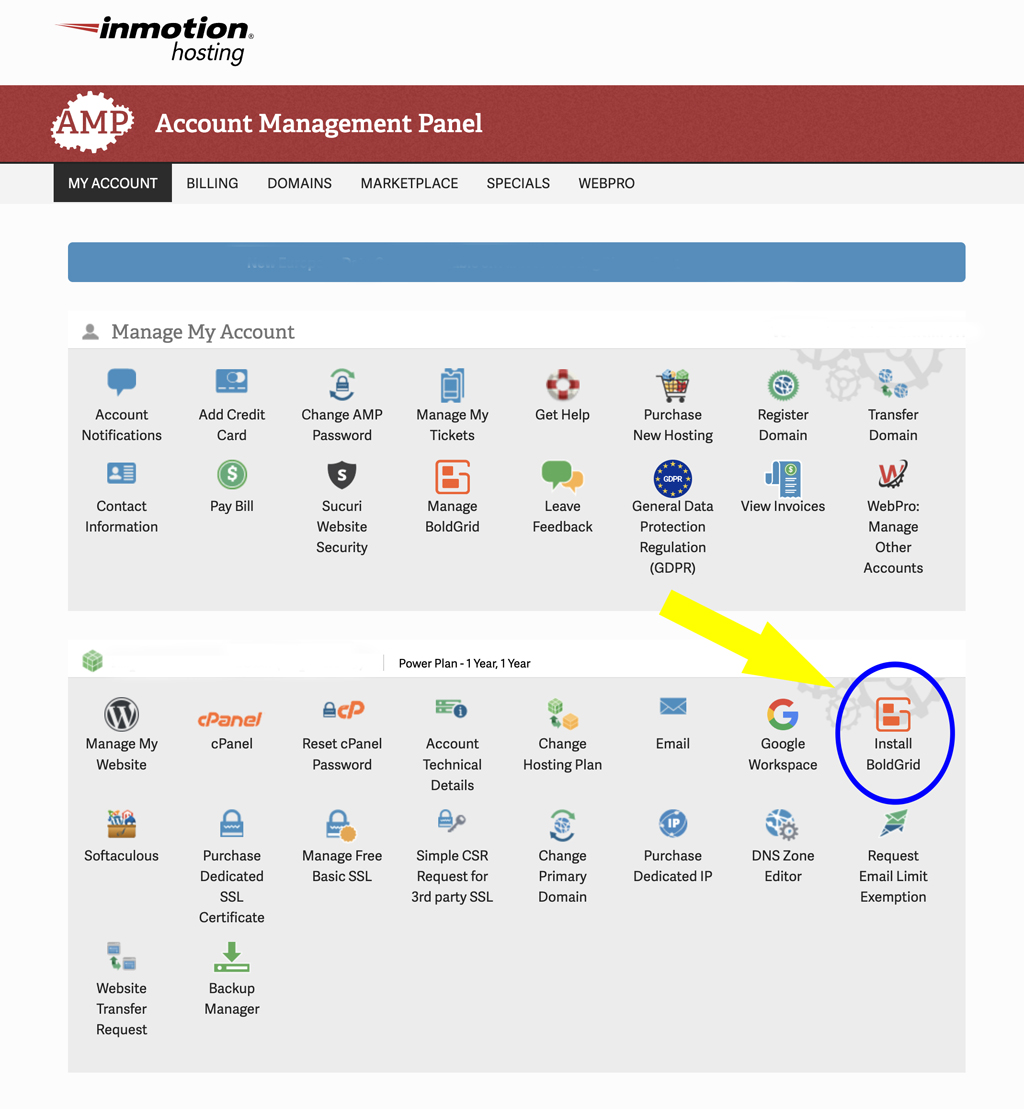 InMotion Hosting Dashboard