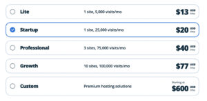 WP Engine Hosting Plans