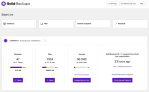 Solid Backups Dashboard