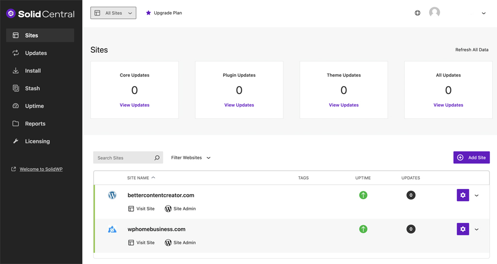 Solid Central Dashboard