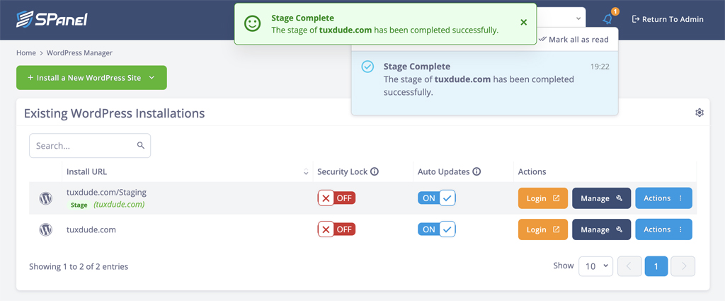 ScalaHosting Website Staging