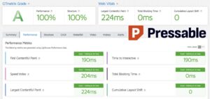 Pressable Core Web Vitals Results