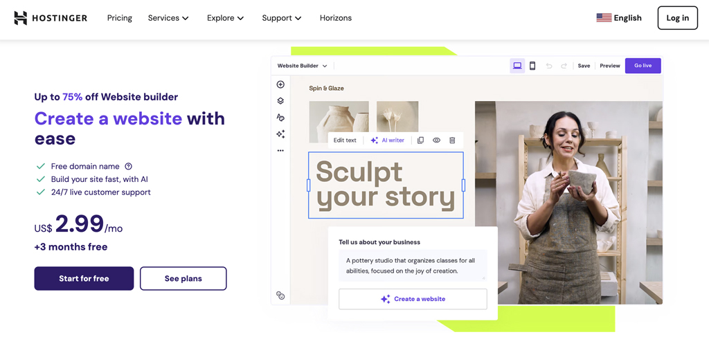 Hostinger AI Website Builder