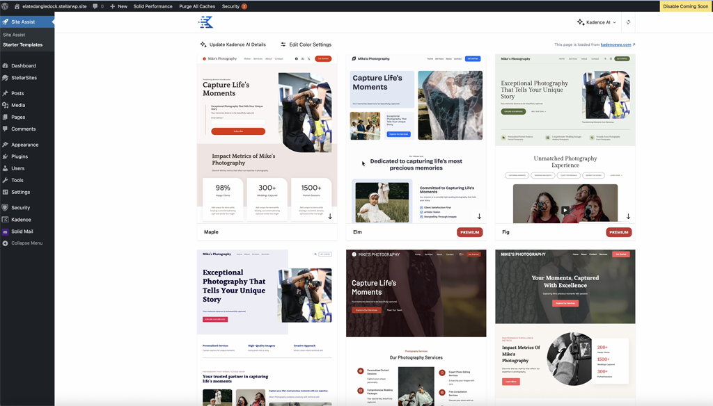 StellarSites Choosing Website Design