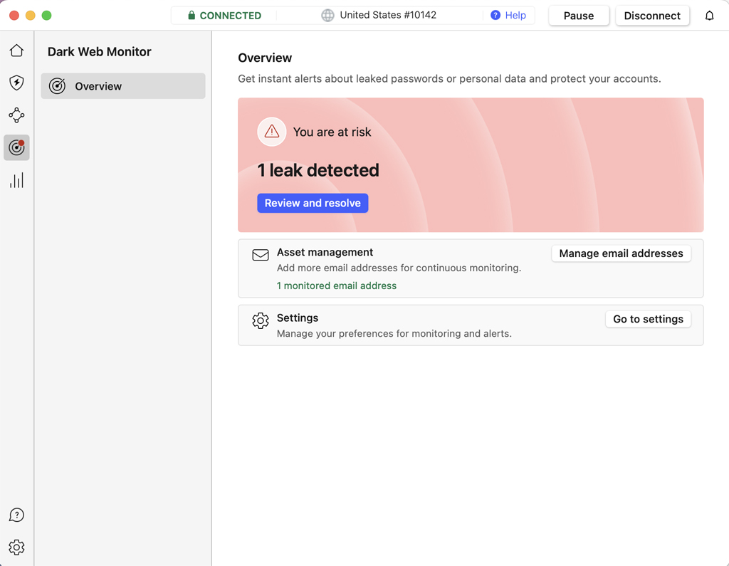 NordVPN Dark Web Monitoring