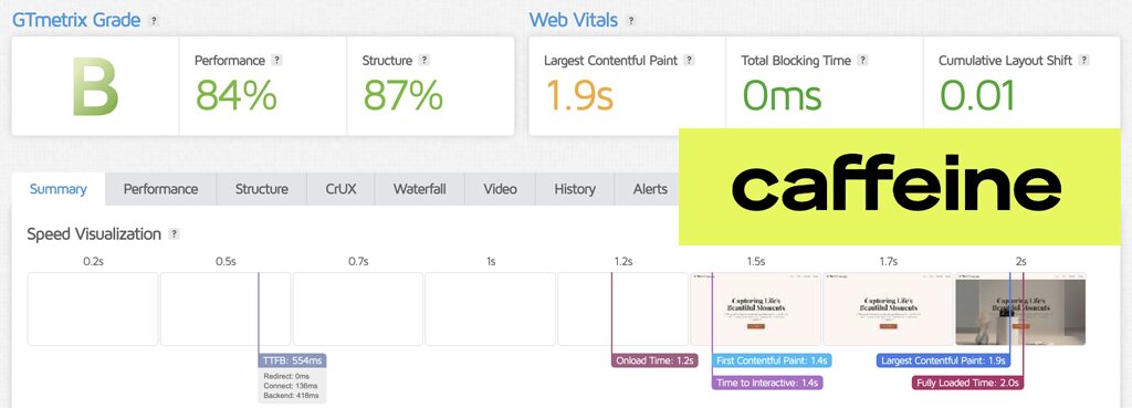 Caffeine Speed Test Results