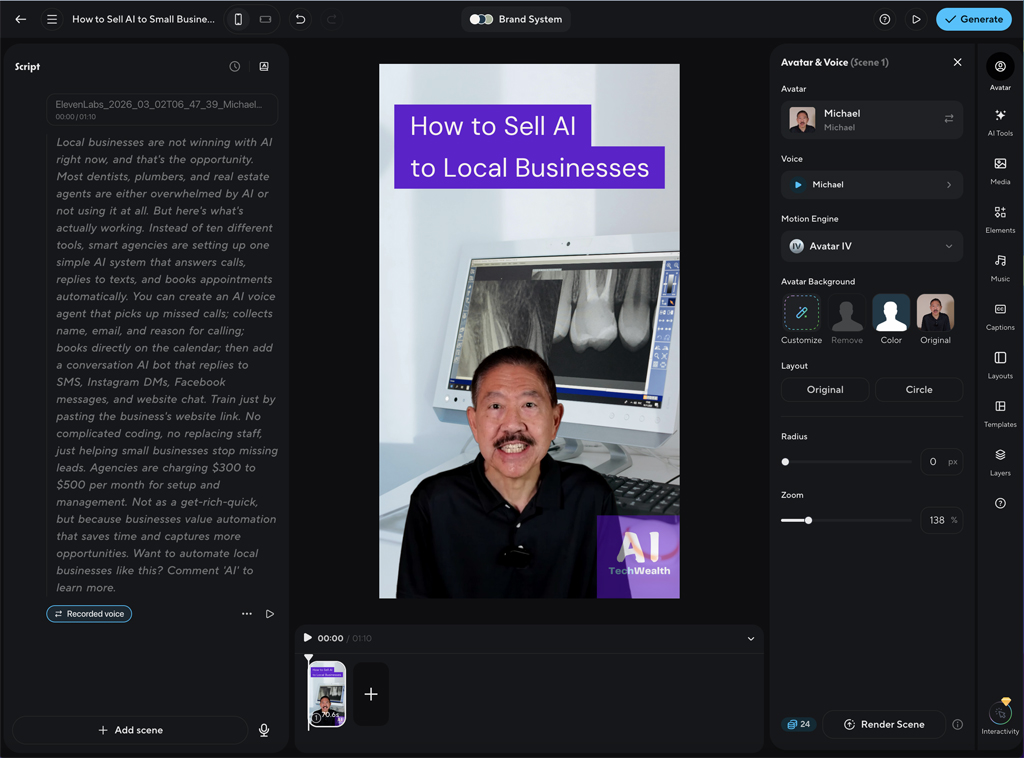 HeyGen Creating Short Form Video