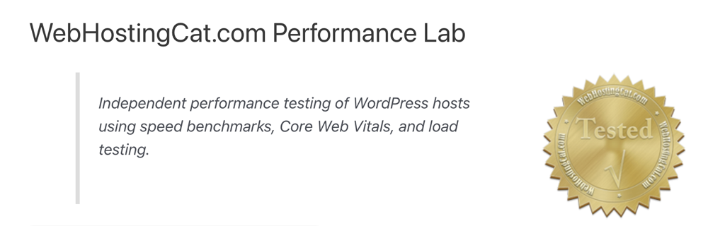 Web Hosting Cat Performance Lab